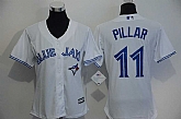 Women Toronto Blue Jays #11 Kevin Pillar White Home Stitched Baseball Jersey,baseball caps,new era cap wholesale,wholesale hats